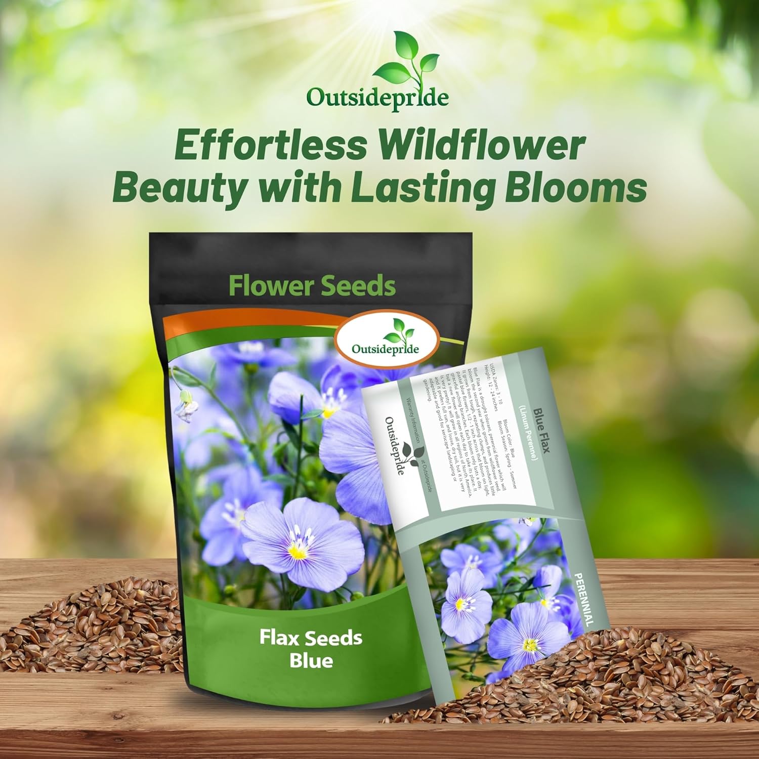 Blue Flax Wild Flower Seed Bag