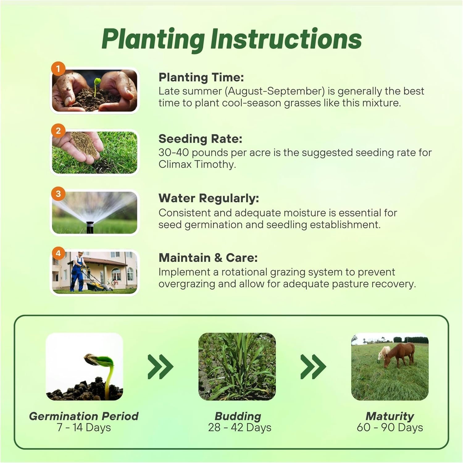 Alpaca Pasture Seed Planting Directions