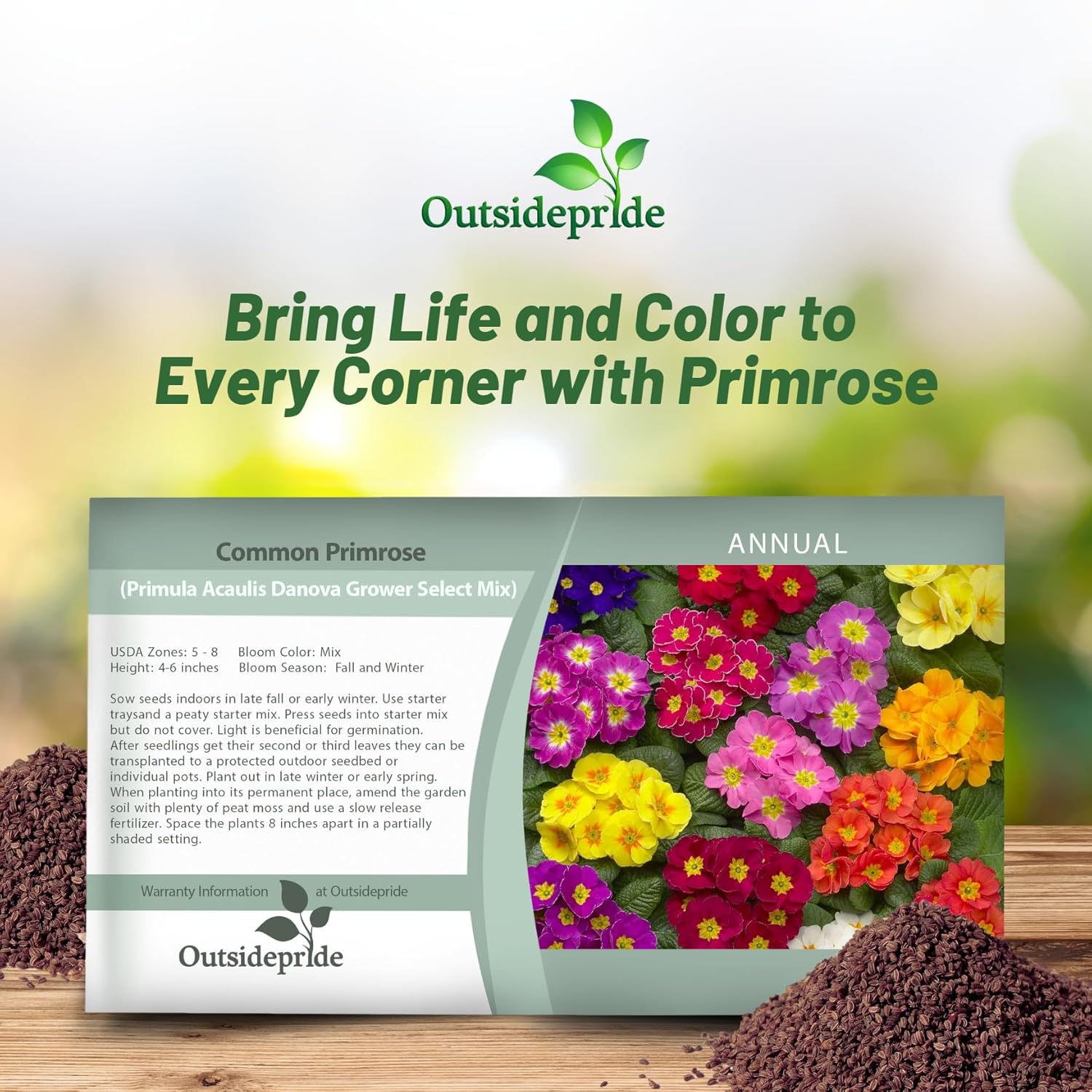 Common Primrose Grower Select Seed Packet