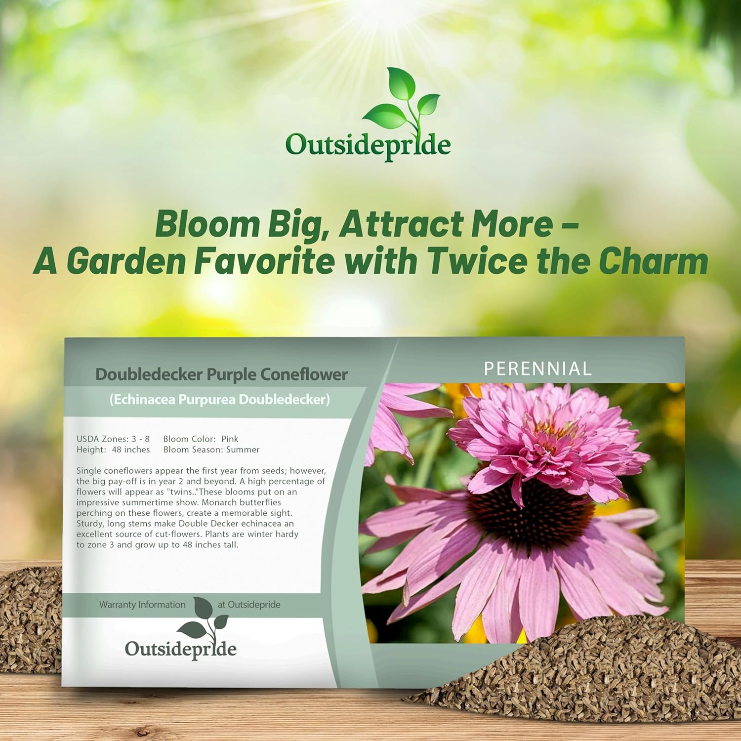 Purple Coneflower Doubledecker Seed Packet