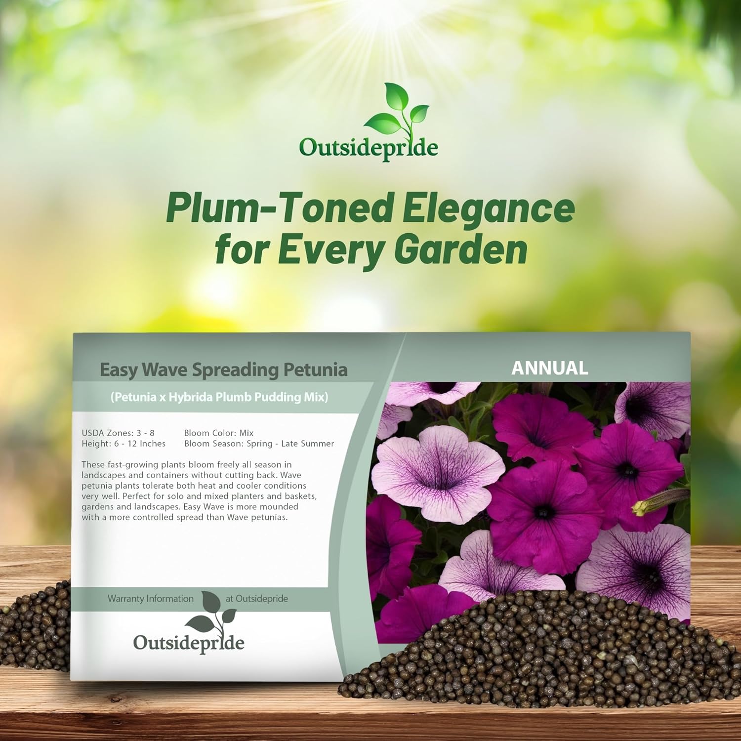 Easy Wave Plumb Pudding Petunia Seed Packet