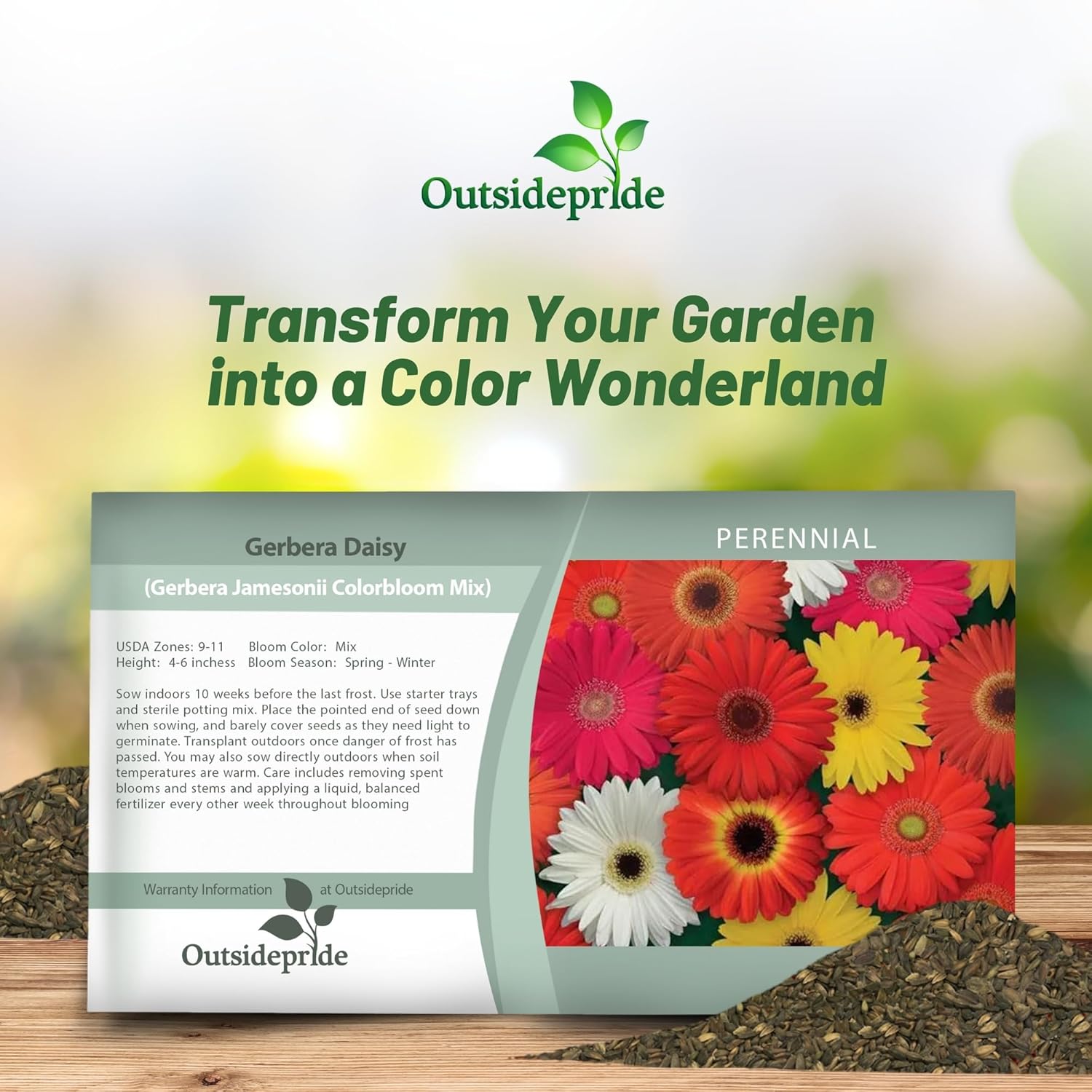 Gerbera Daisy Colorbloom Flower Seed Packet