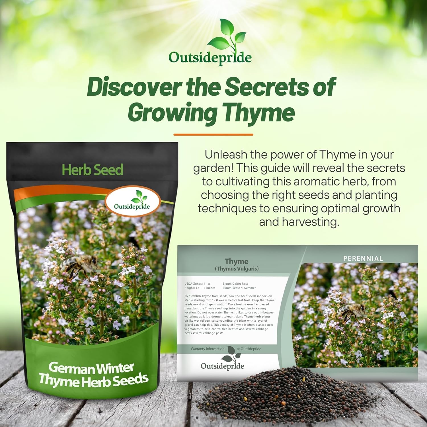 Winter Thyme Herb Seed Packet