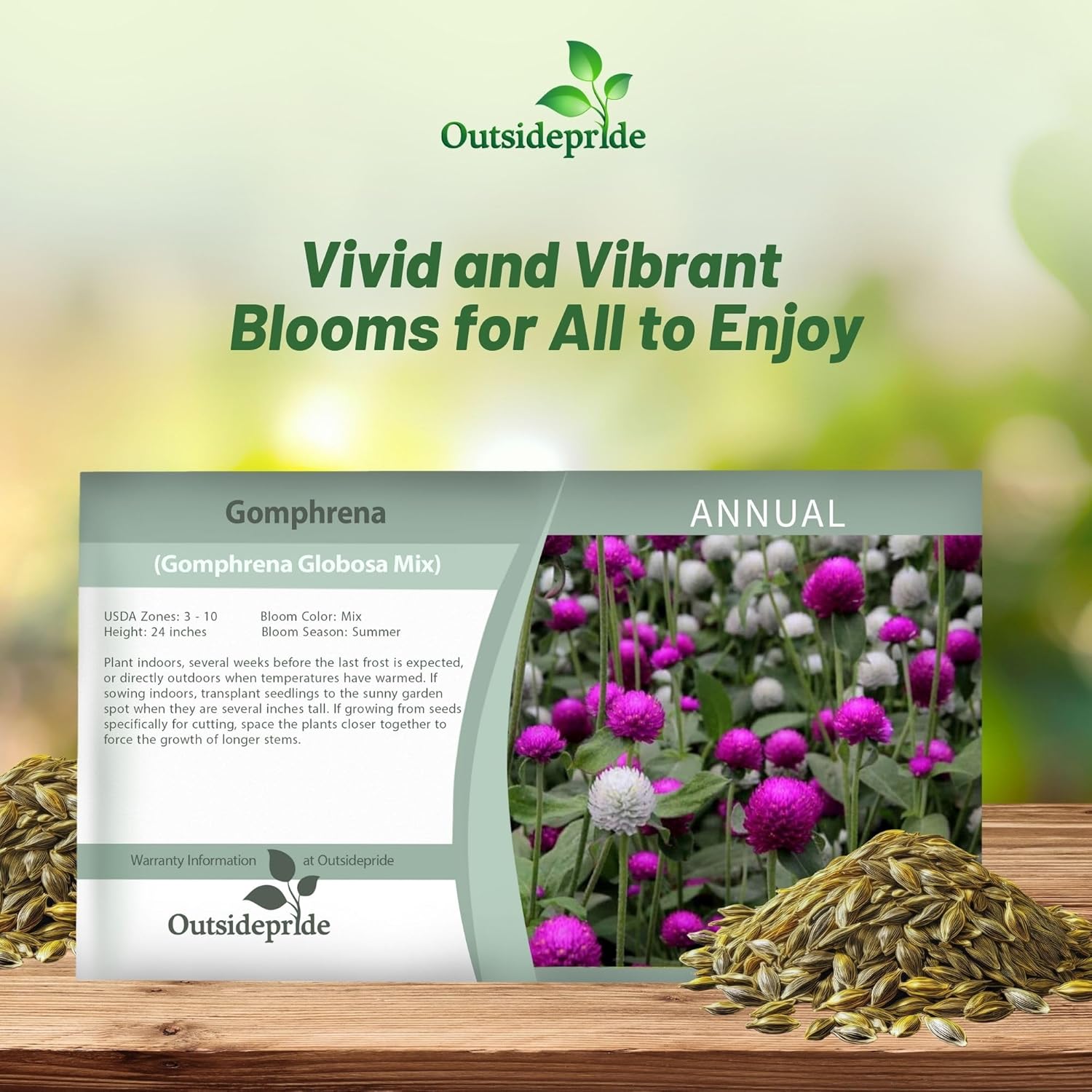 Gomphrena Globosa Seed Packet Mix