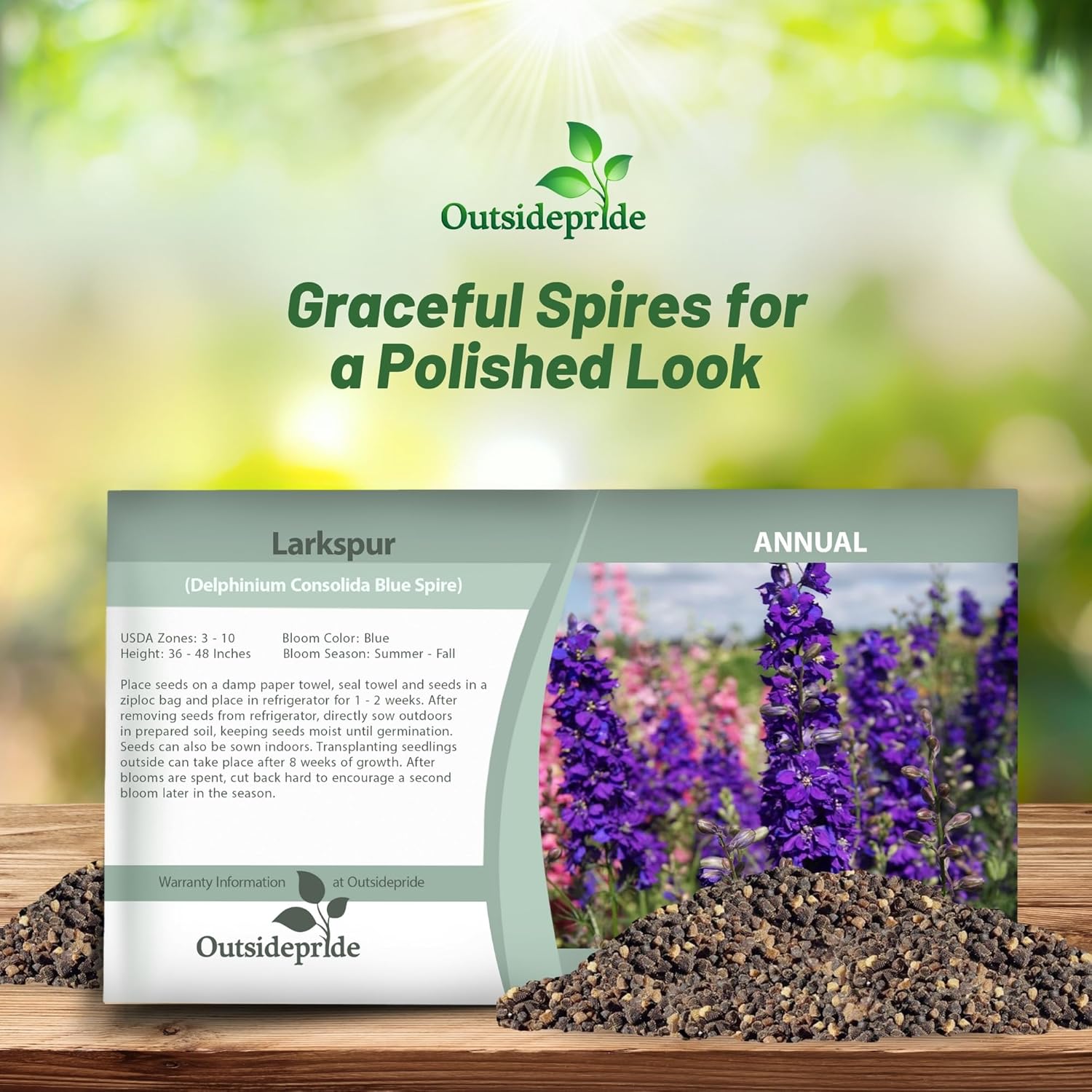 Larkspur Blue Spire Seed Packets