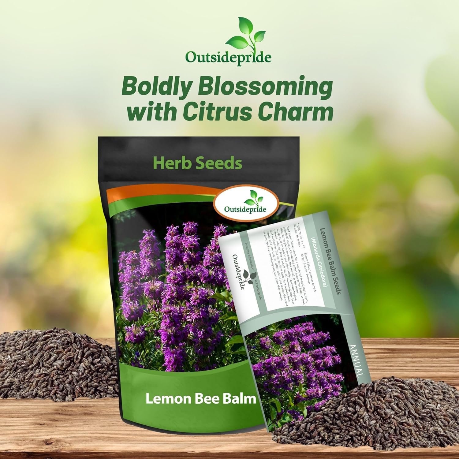 Lemon Bee Balm Flower Seed Packet