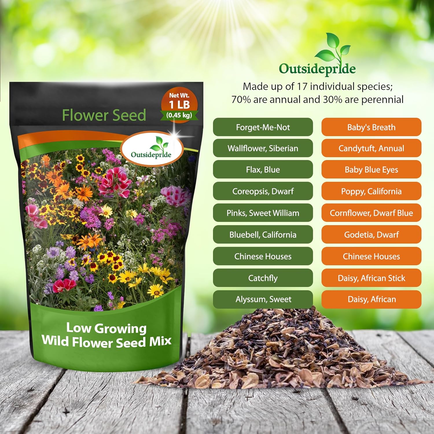 Low Growing Wild Flowers Seed Bag