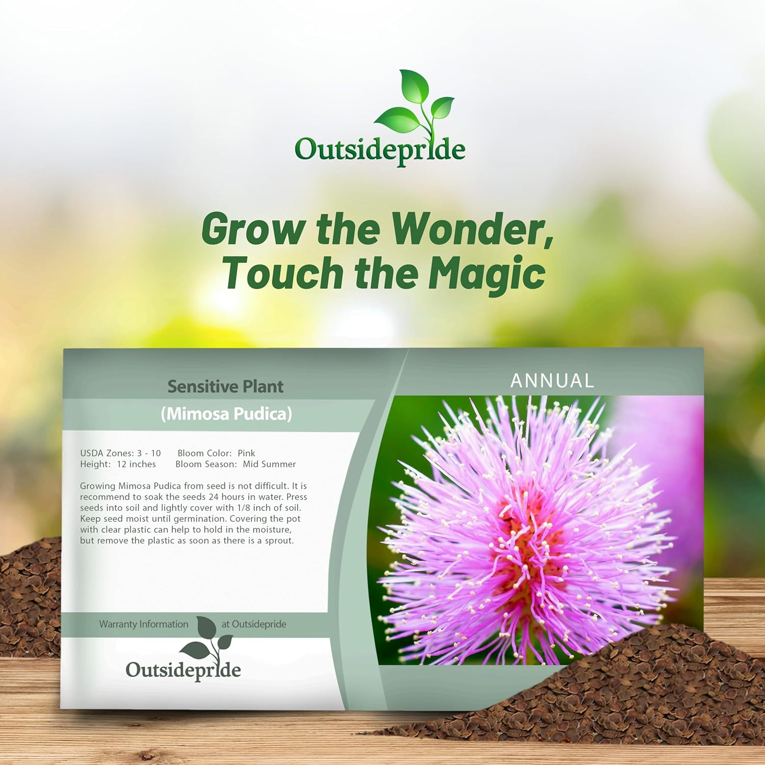 Mimosa Sensitive Plant seed Packet