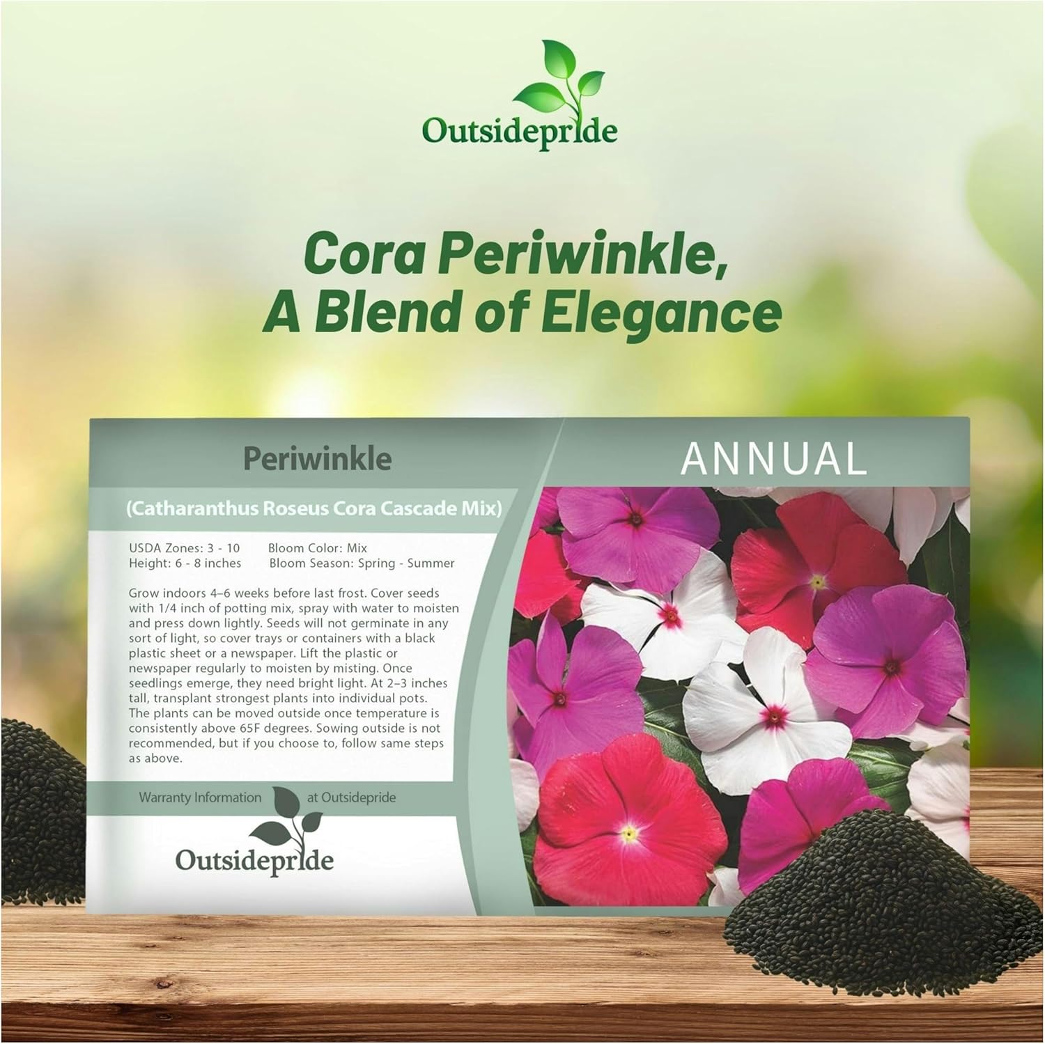 Vinca Cora Cascade Seed Packet