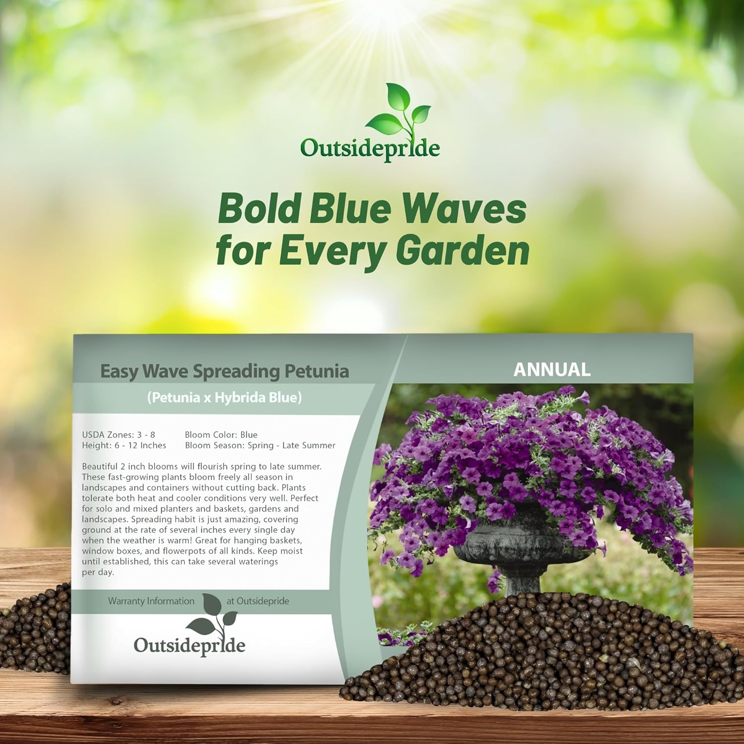 Easy Wave Blue Petunia Flower Seed Packet