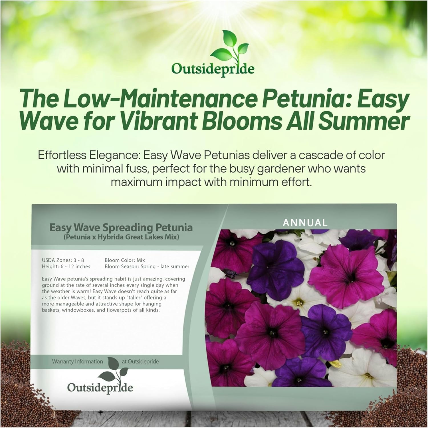 Easy Wave Great Lakes Mix Petunia Seed Packet