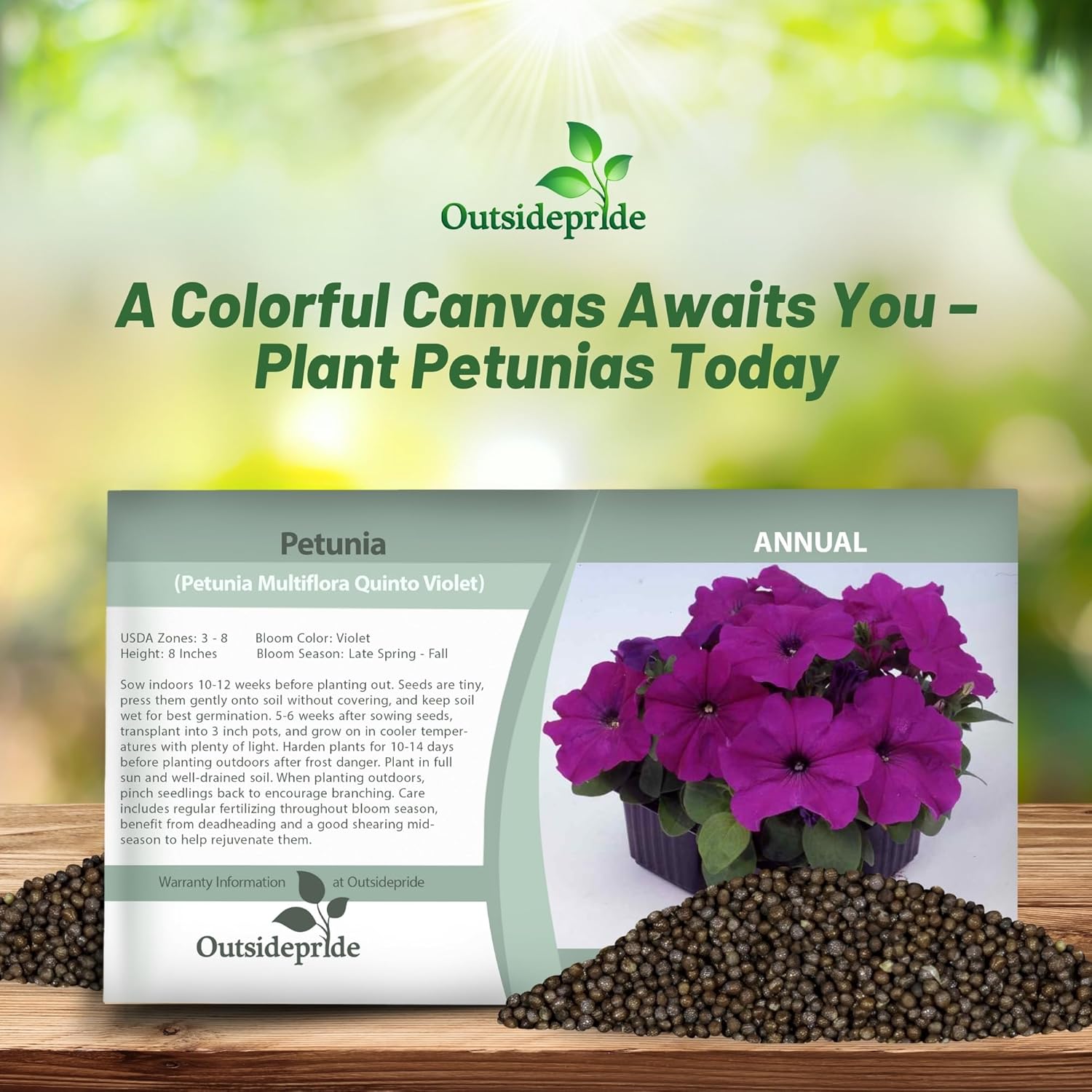 Petunia Multiflora Violet Seed Packet