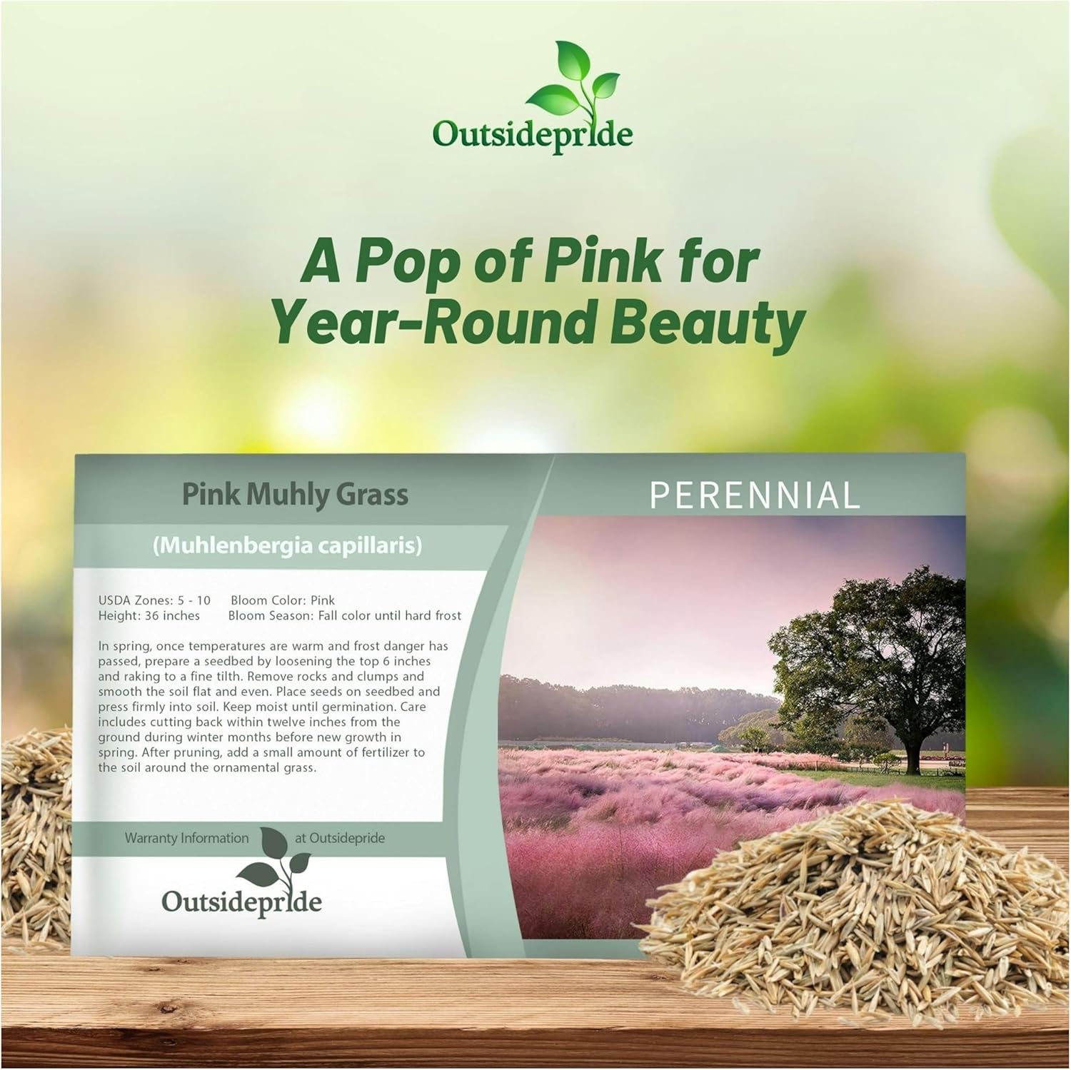 Pink Muhly Grass Seed Packet