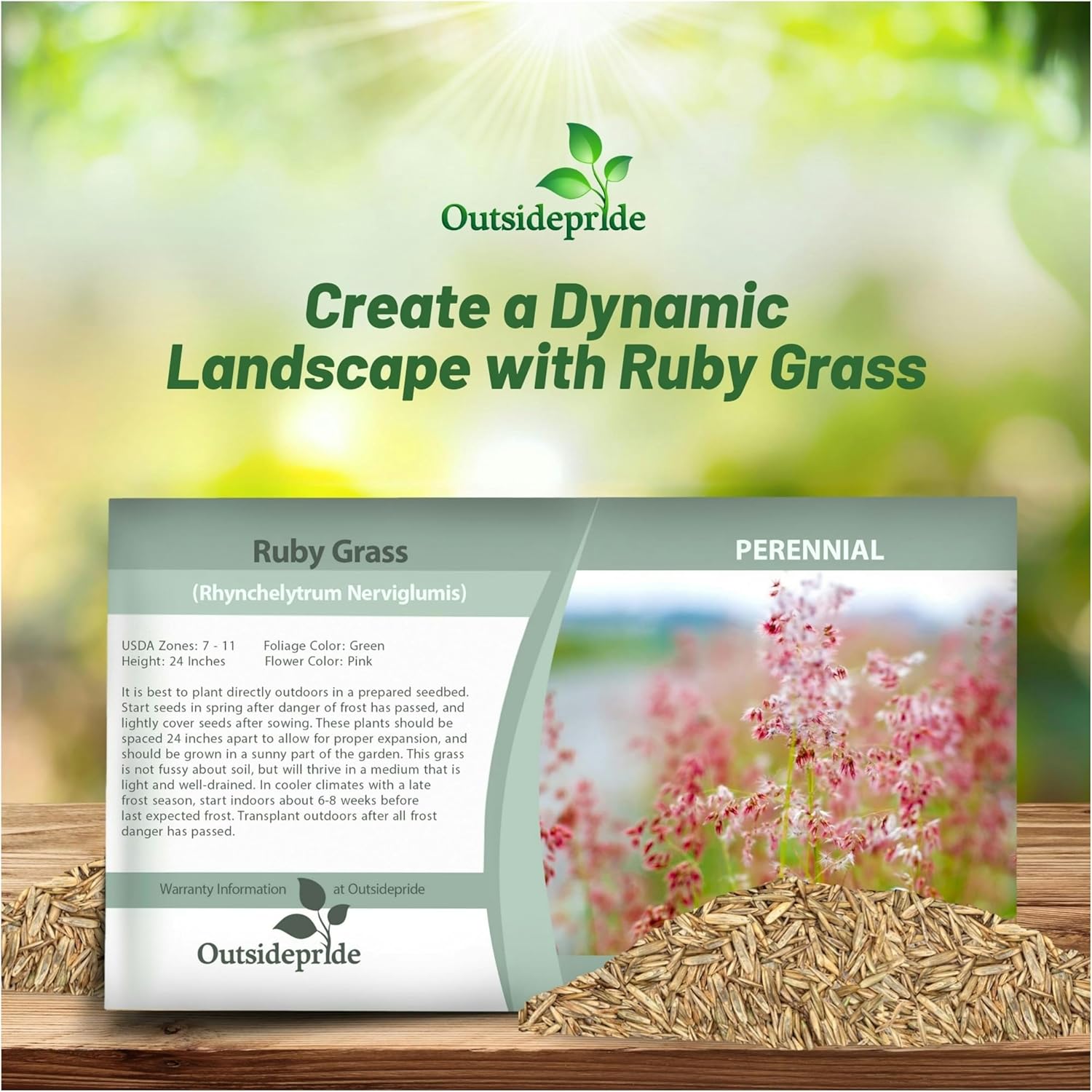 Ruby Grass Ornamental Grass Seed Packet