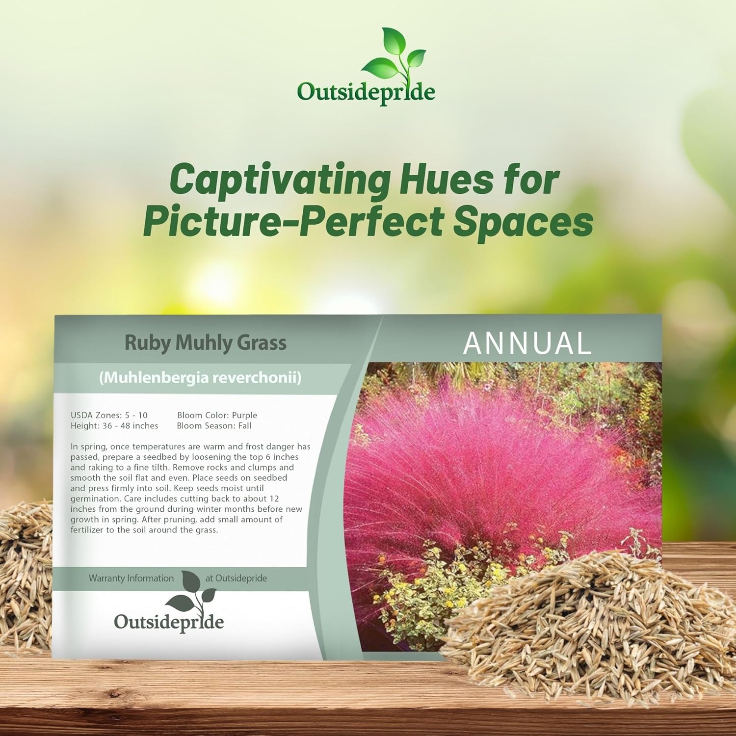 Ruby Muhly Grass Seed Packet