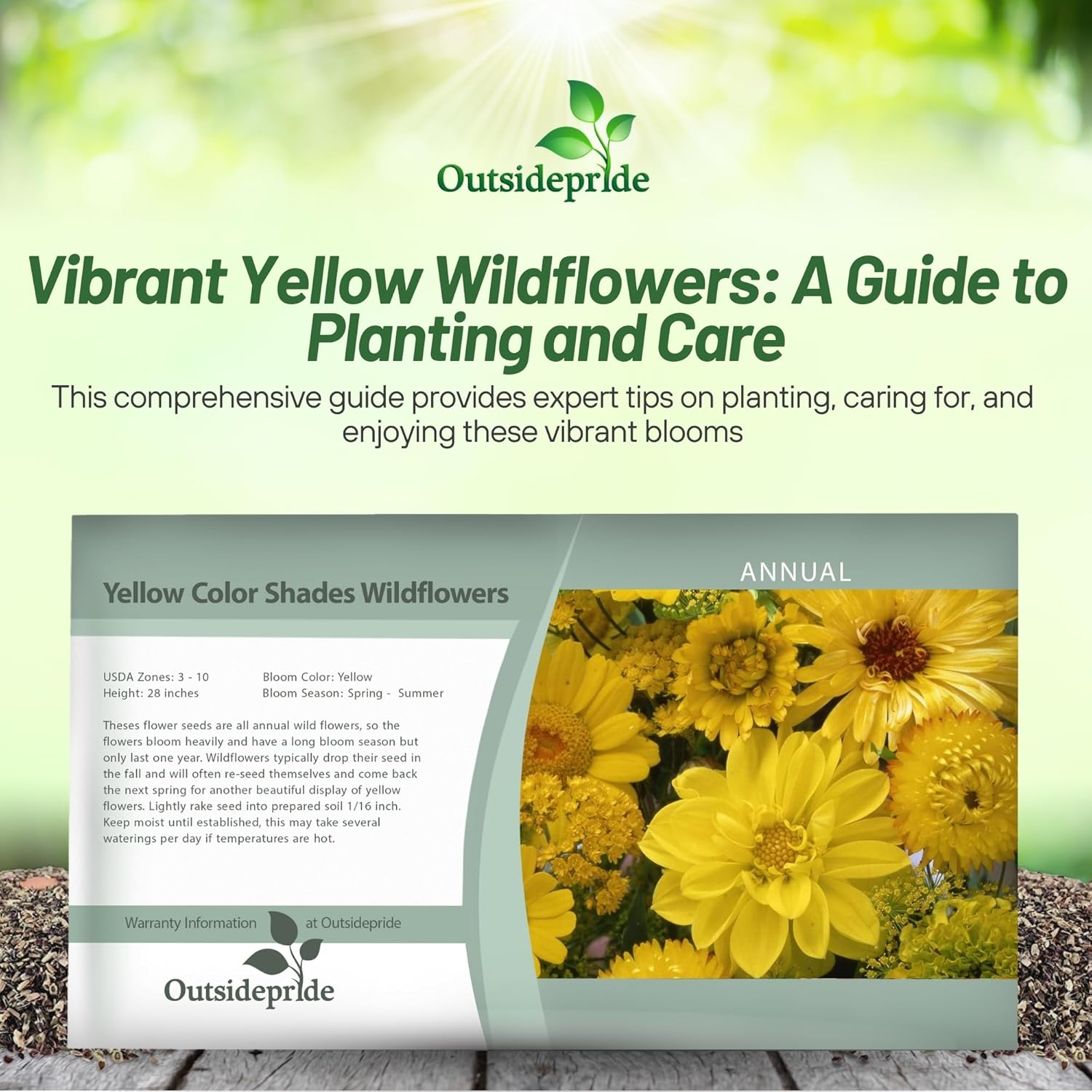 Yellow Wildflowers Seed Packet