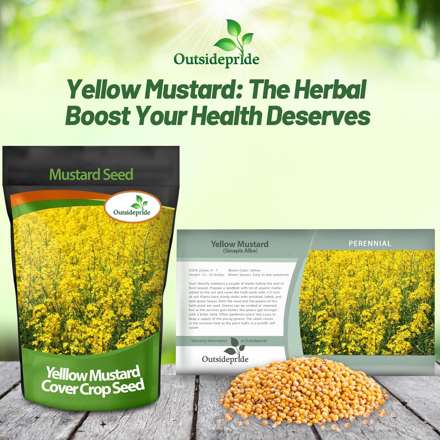 Yellow Mustard Seed Packet & Bag